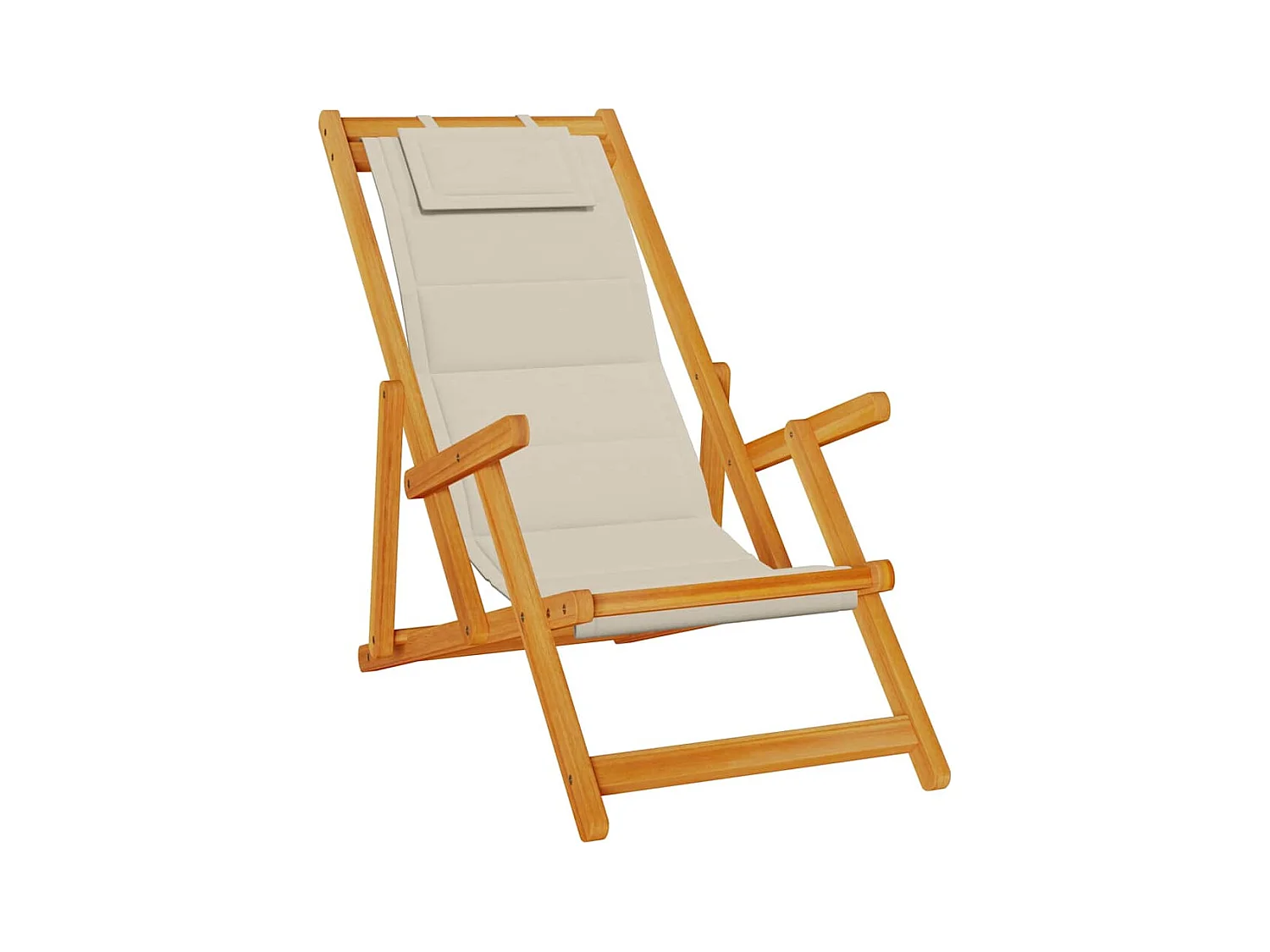 Chaise de plage avec coussin 2 pcs Marron 61.5 x 123 x 82cm