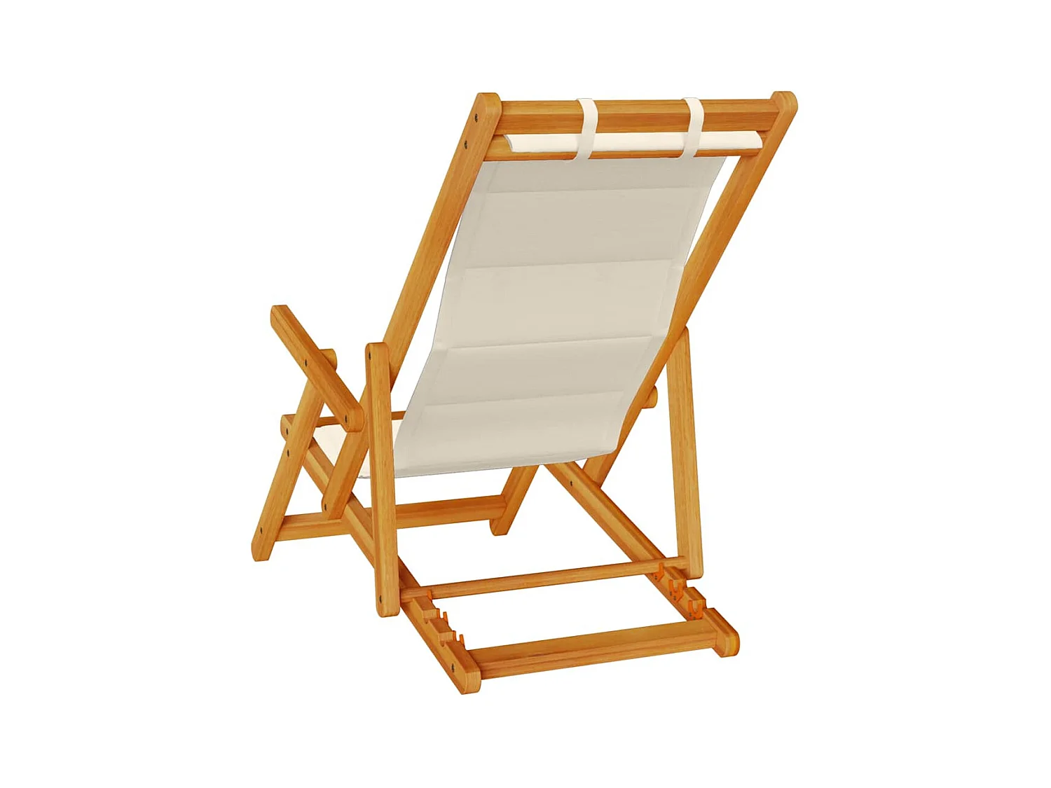 Chaise de plage avec coussin 2 pcs Marron 61.5 x 123 x 82cm