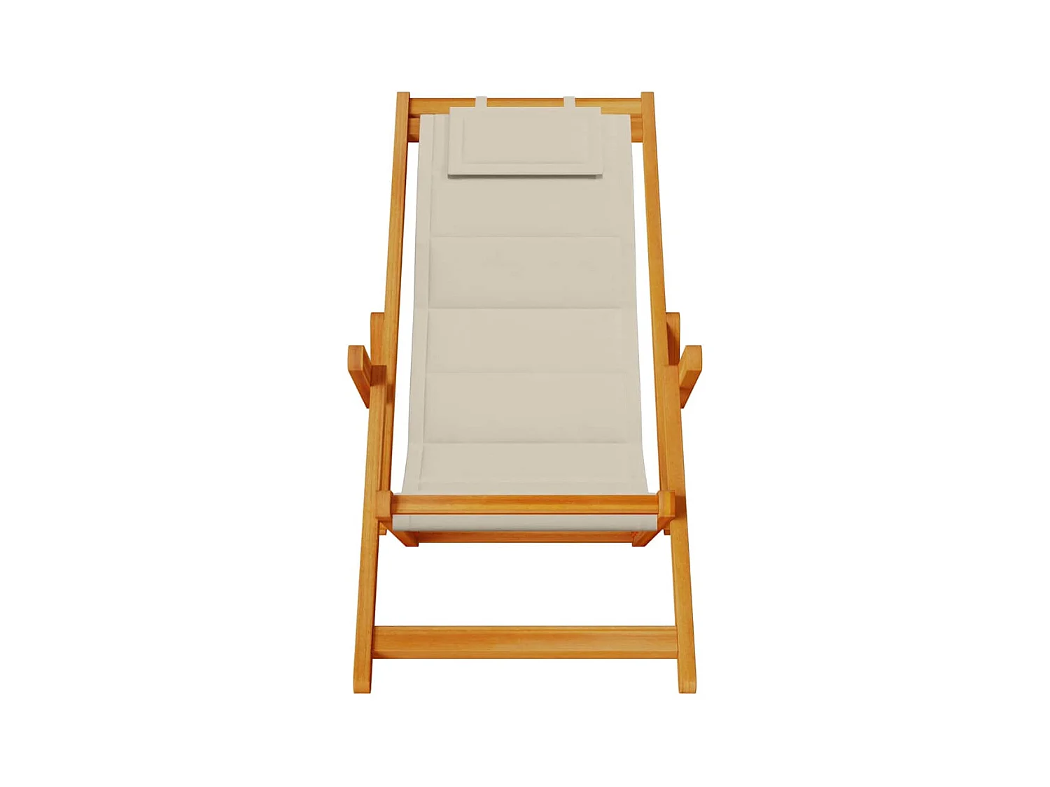 Chaise de plage avec coussin 2 pcs Marron 61.5 x 123 x 82cm