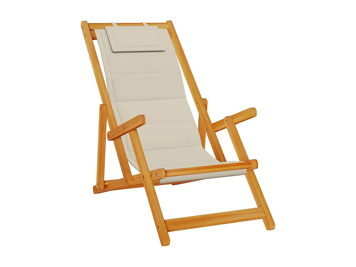 Chaise de plage avec coussin 2 pcs Marron 61.5 x 123 x 82cm