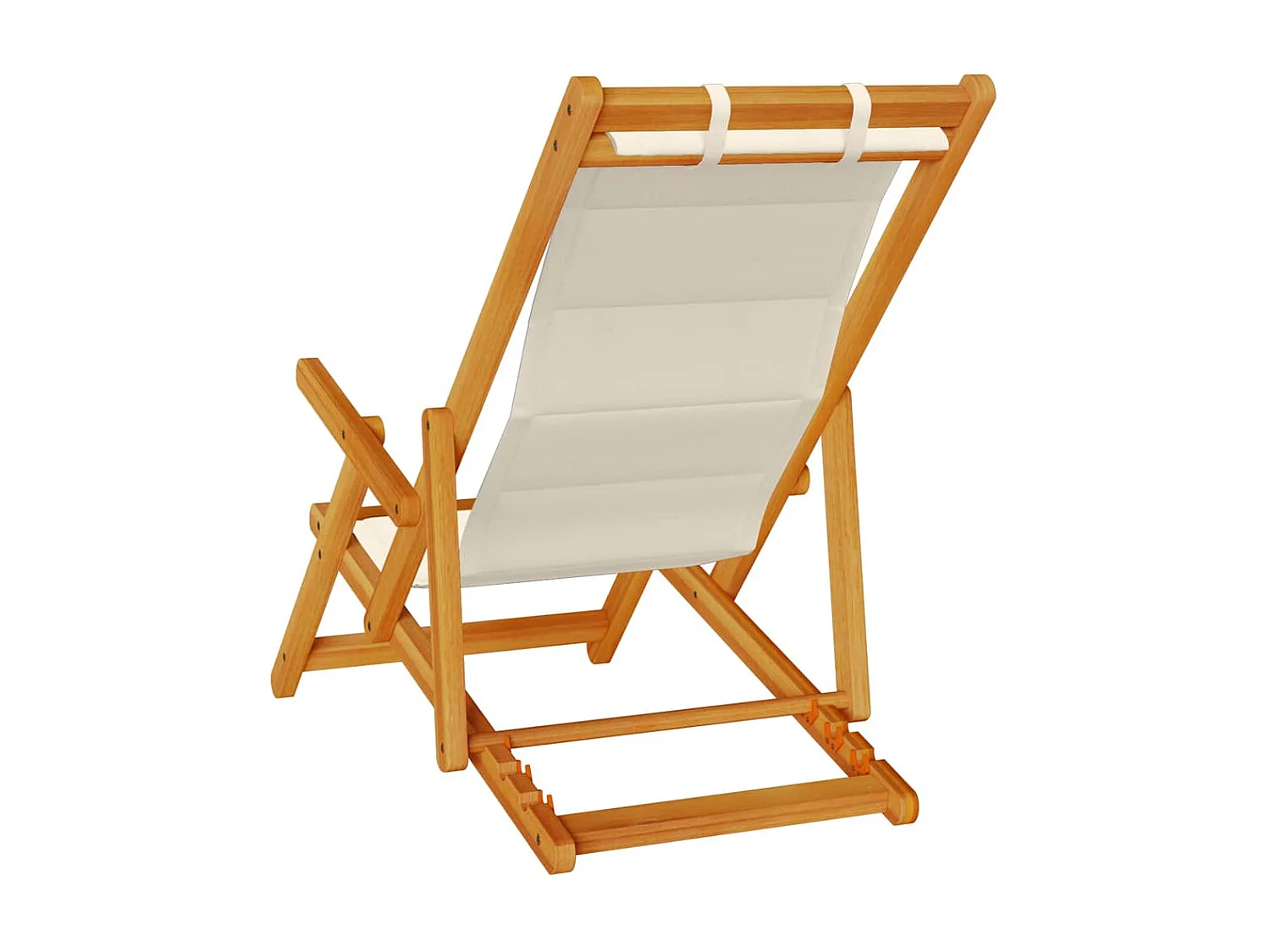 Chaise de plage avec coussin 2 pcs Marron 61.5 x 123 x 82cm