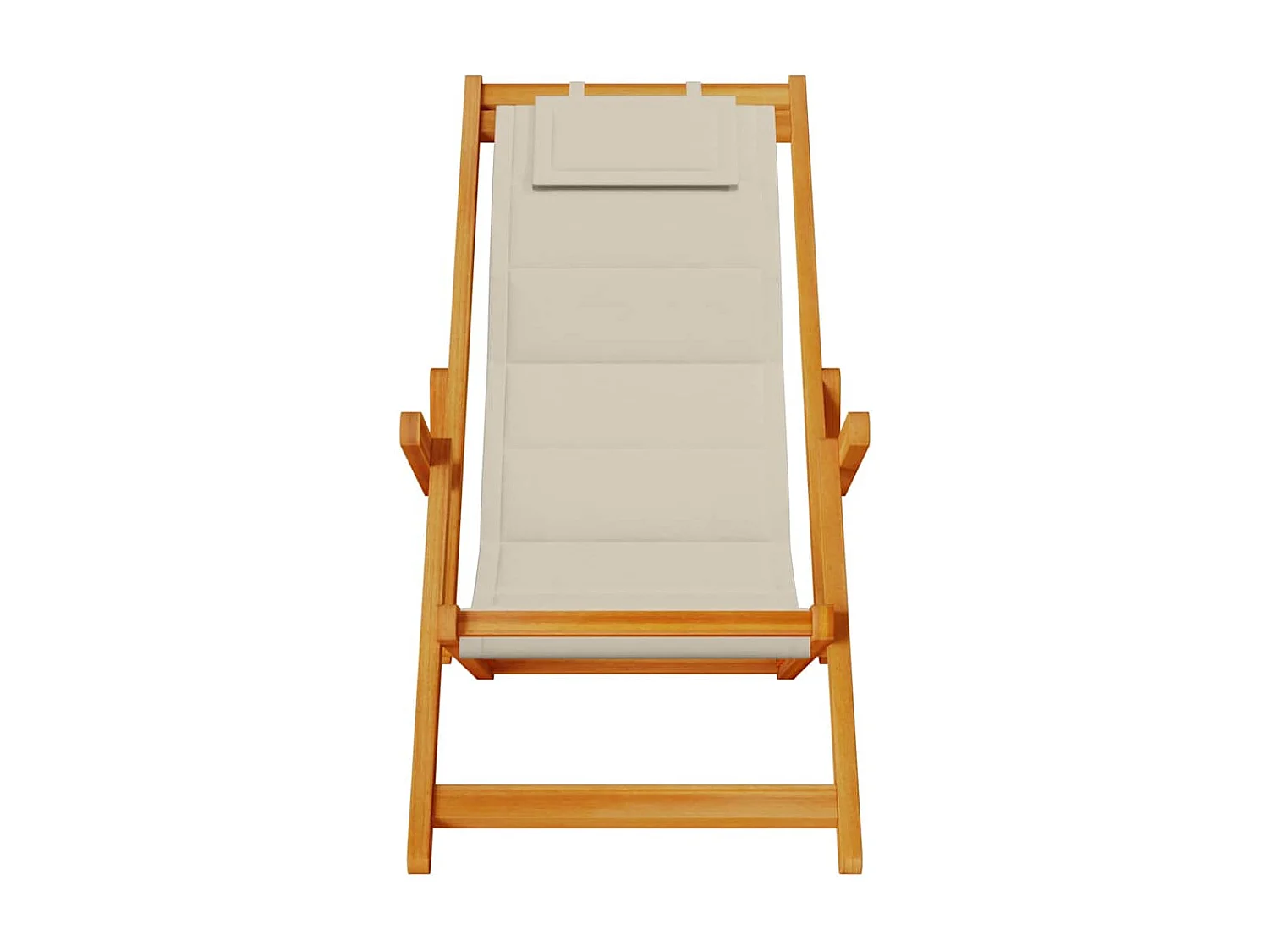 Chaise de plage avec coussin 2 pcs Marron 61.5 x 123 x 82cm