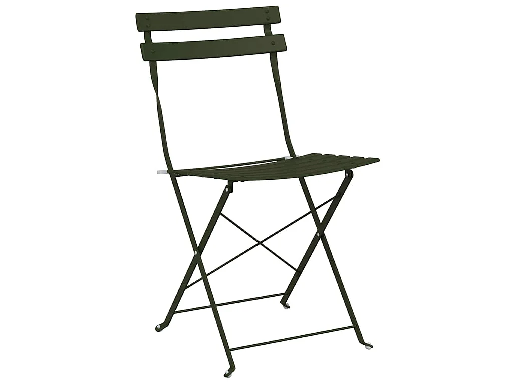 Silla de jardín plegable 2 piezas verde 42 x 46 x 82 cm acero
