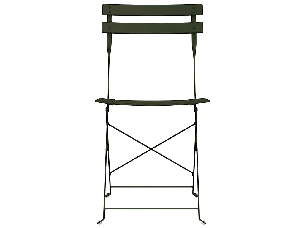 Silla de jardín plegable 2 piezas verde 42 x 46 x 82 cm acero