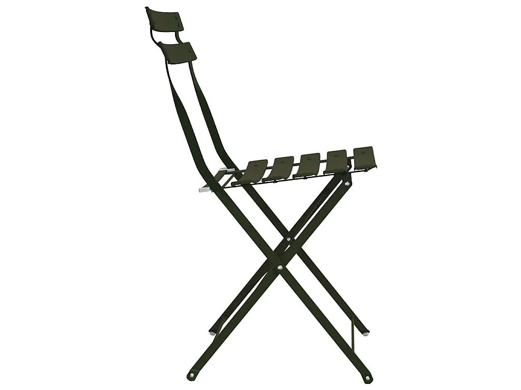 Silla de jardín plegable 2 piezas verde 42 x 46 x 82 cm acero
