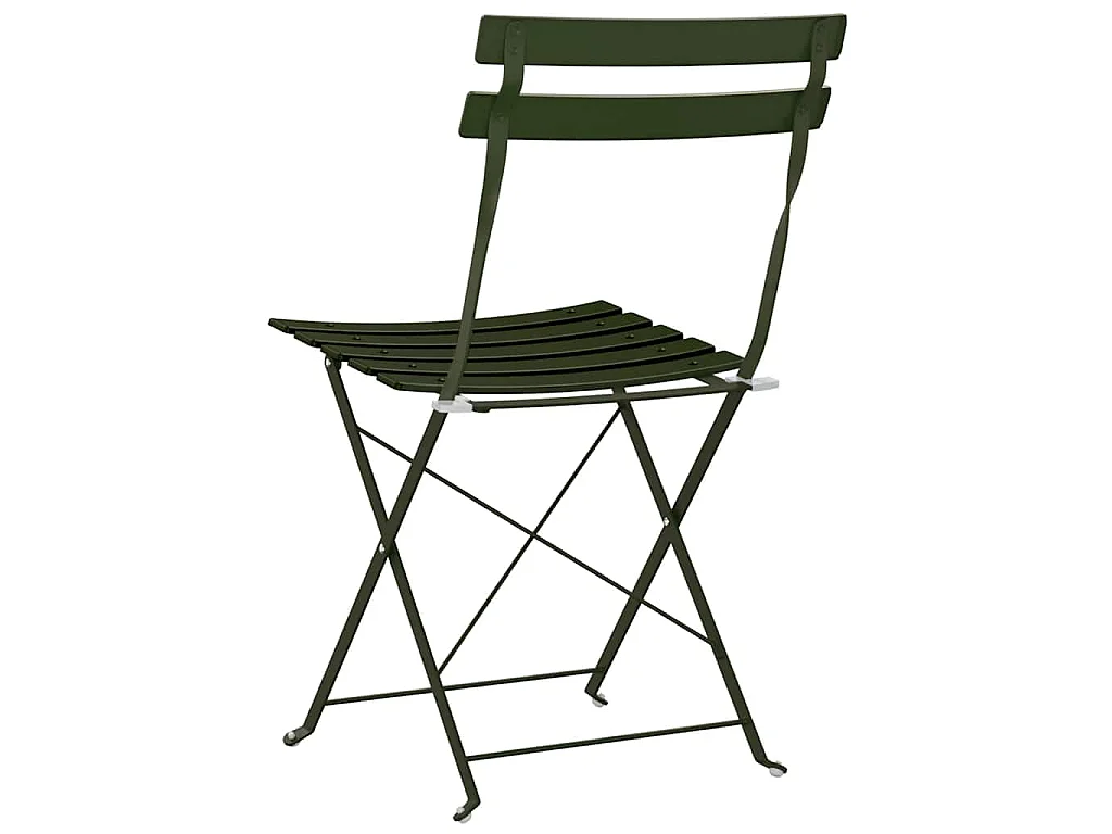 Silla de jardín plegable 2 piezas verde 42 x 46 x 82 cm acero