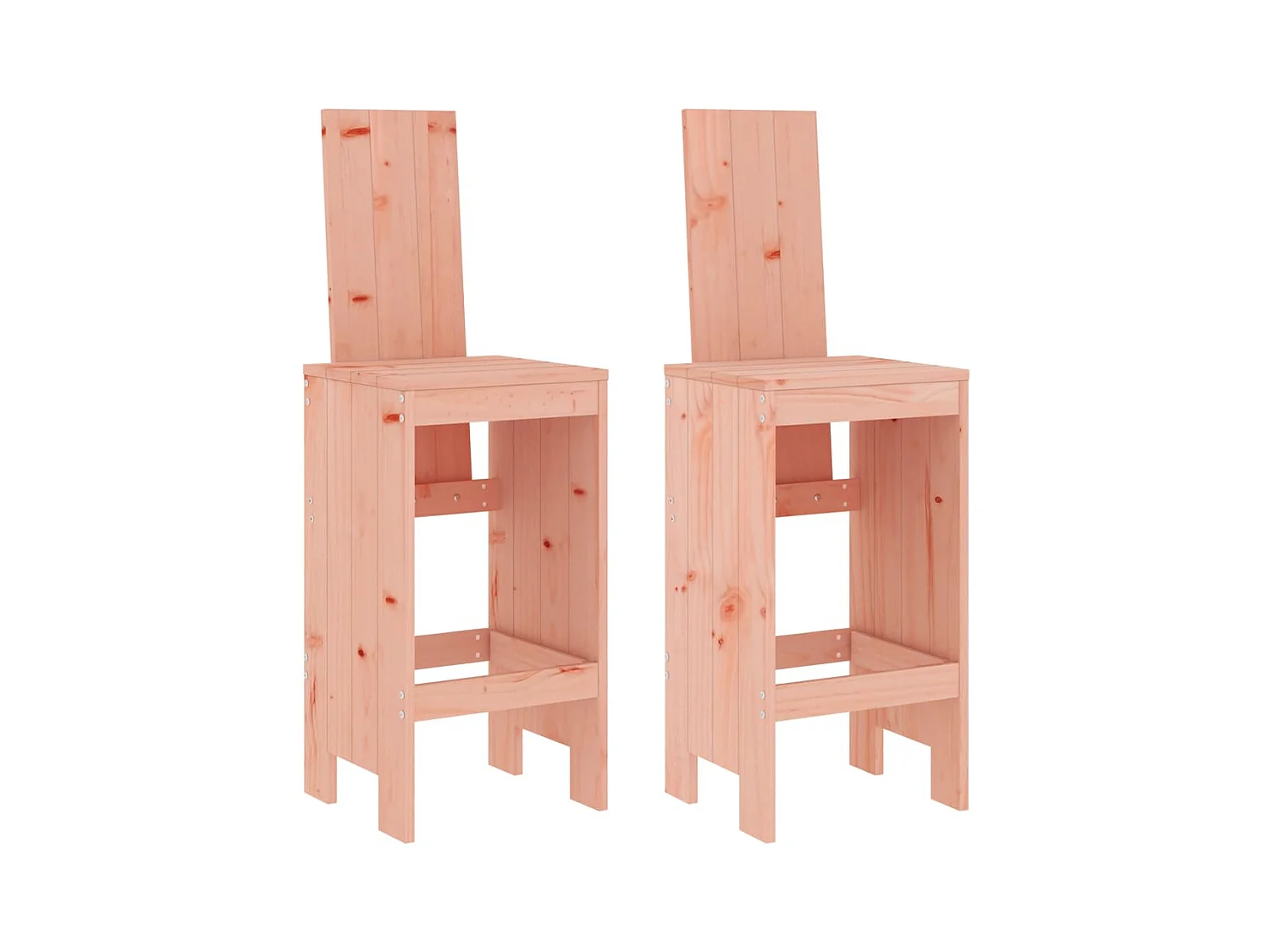 Set di 2 sgabelli da bar 40x42x120 cm in legno massello di douglas