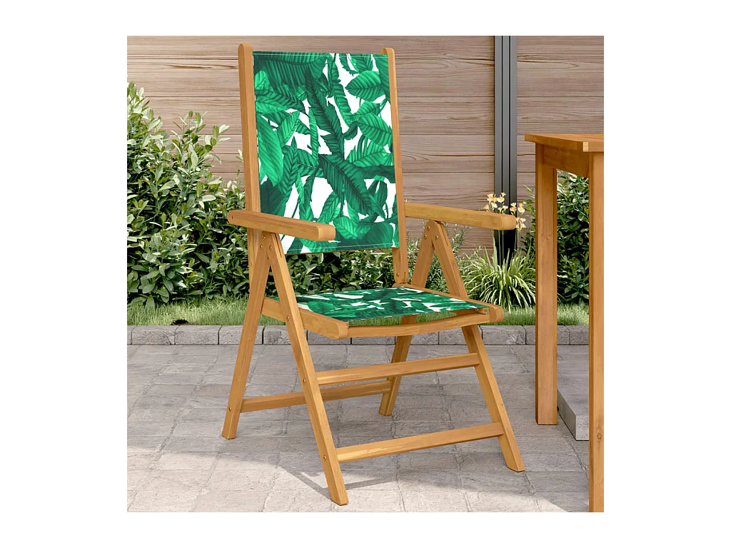 Chaises de jardin lot de 2 motif de feuilles acacia et tissu