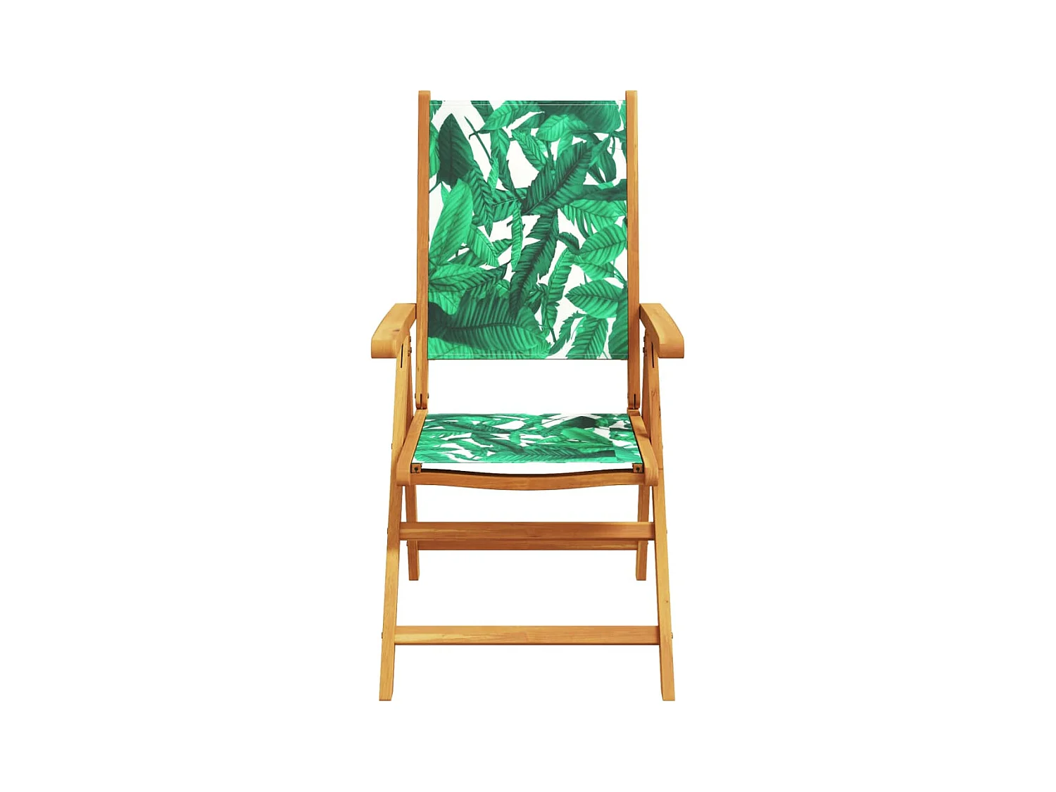 Chaises de jardin lot de 2 motif de feuilles acacia et tissu