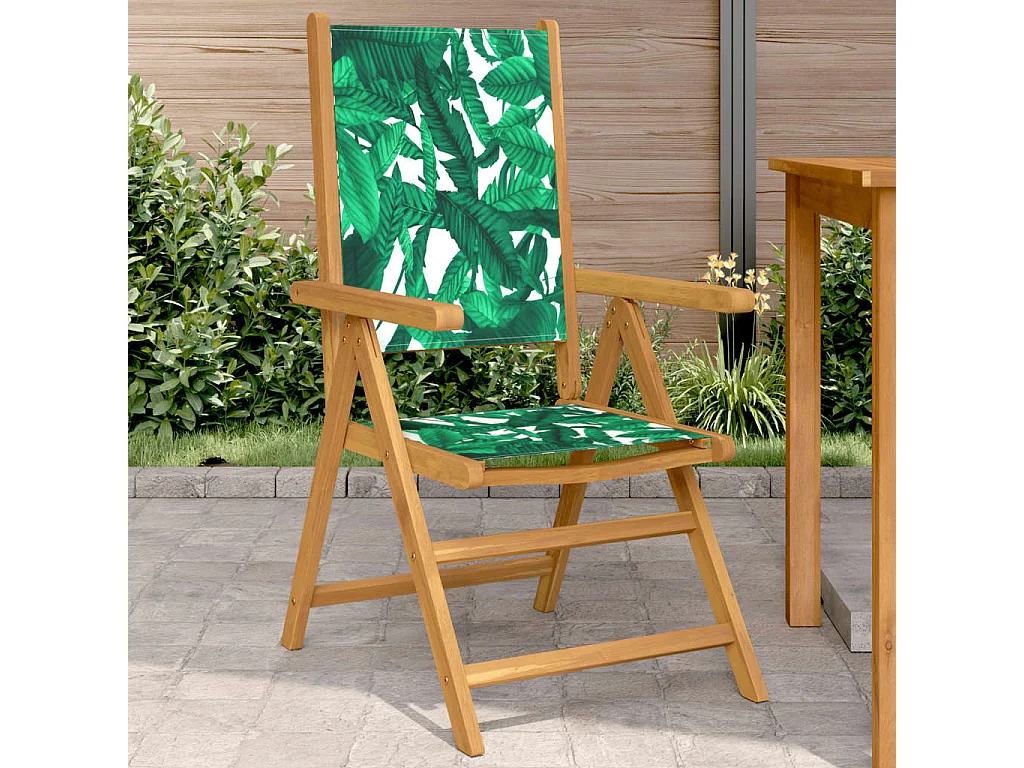 Chaises de jardin lot de 2 motif de feuilles acacia et tissu