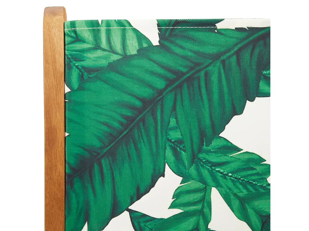 Chaises de jardin lot de 2 motif de feuilles acacia et tissu