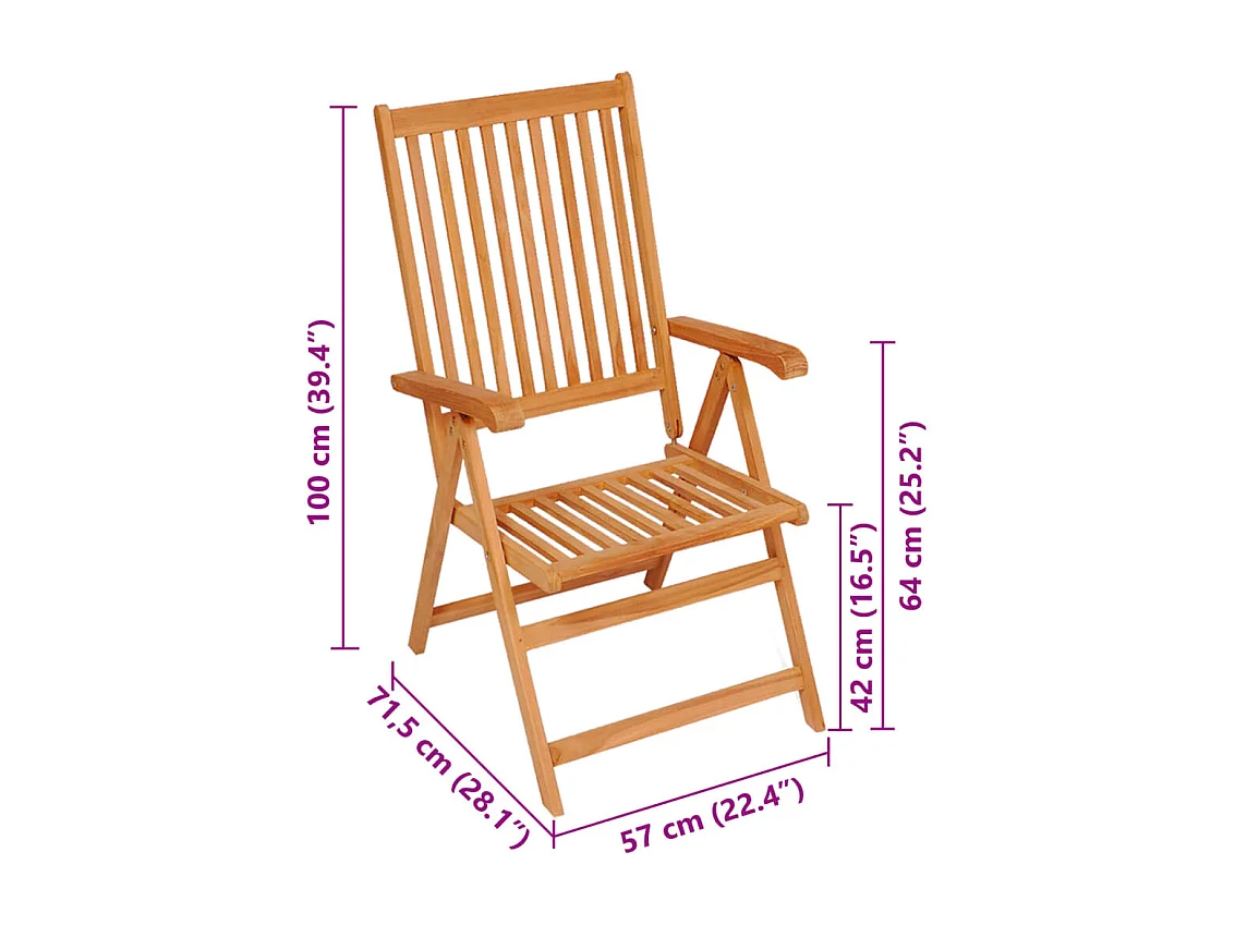 Chaises de jardin lot de 6 avec coussins beige Bois teck massif