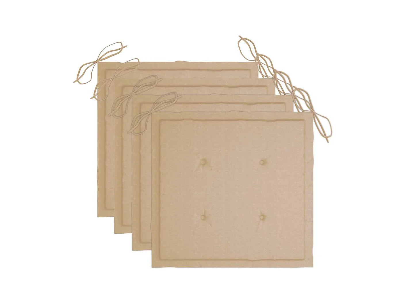 Set di 4 sedie e cuscini da giardino in legno massello di acacia grigio