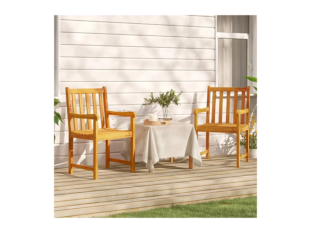 Chaises de jardin lot de 2 Bois d'acacia solide