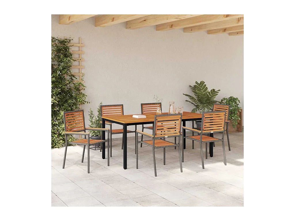 7-delige tuinset grijs