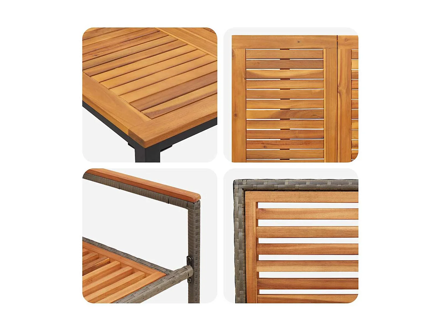 Ensemble de salle à manger pour jardin 7 pcs Gris