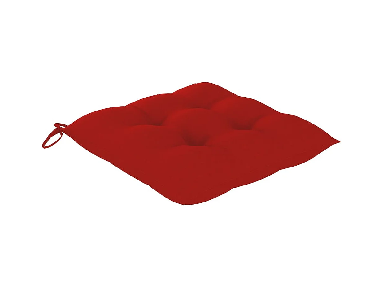 Juego de 4 sillas de jardín con cojines Madera maciza de teca