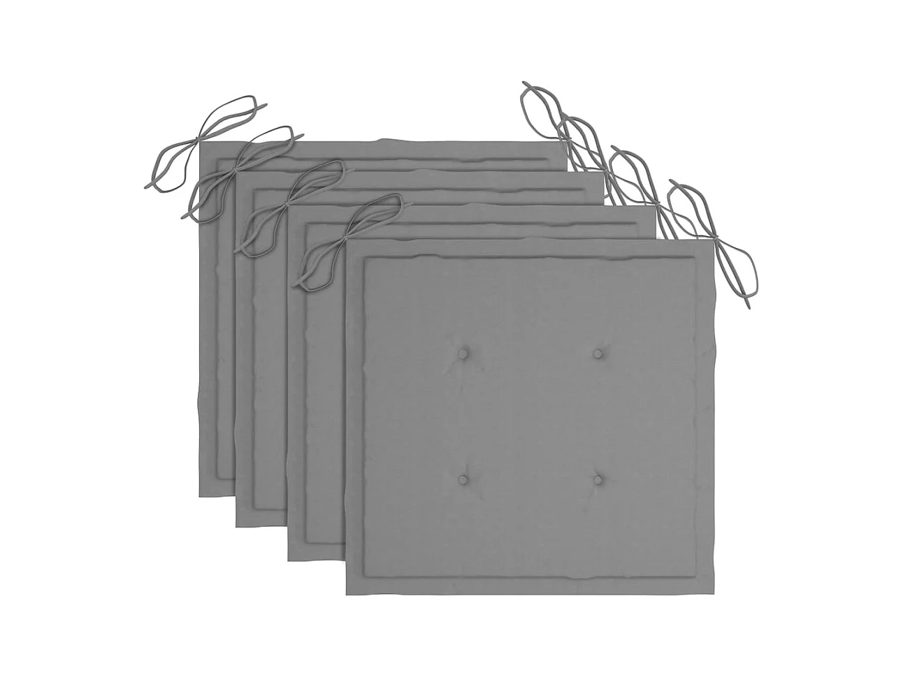 Set di 4 sedie da giardino con cuscini in legno massello di teak