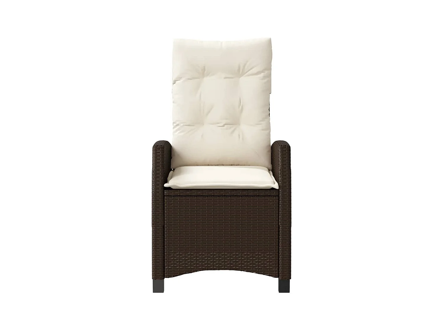 Set van 2 verstelbare tuinstoelen met bruine rotan kussens