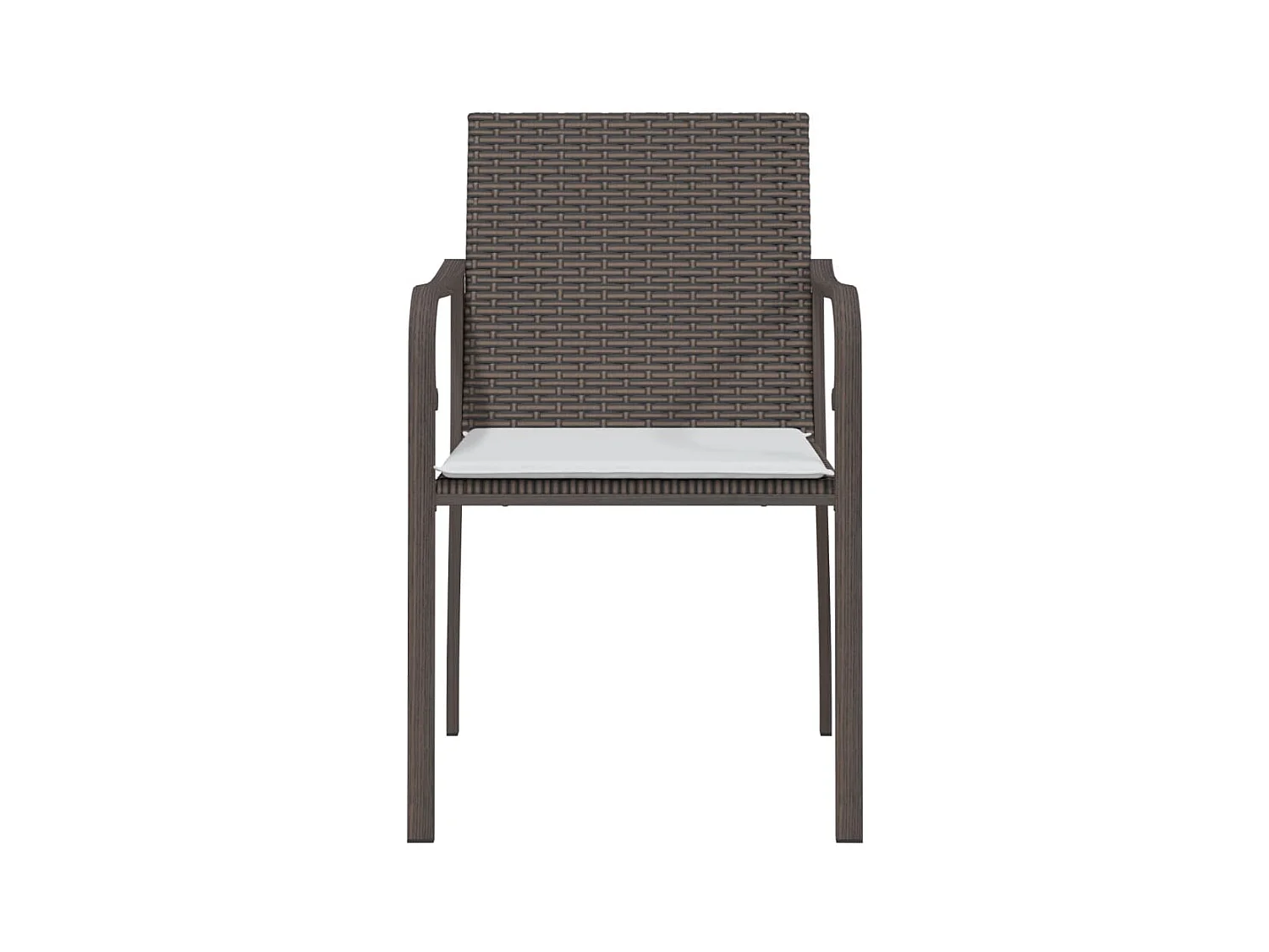 Tuinstoelen en kussens set van 6 bruin 56x59x84 cm rotan