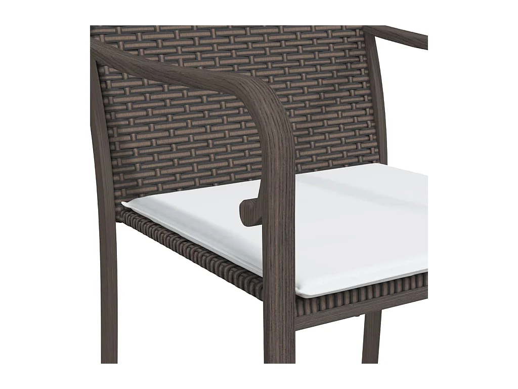 Tuinstoelen en kussens set van 6 bruin 56x59x84 cm rotan