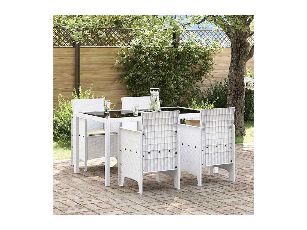 Chaise de jardin 4 pcs Blanc 53 x 49 x 85 cm PP