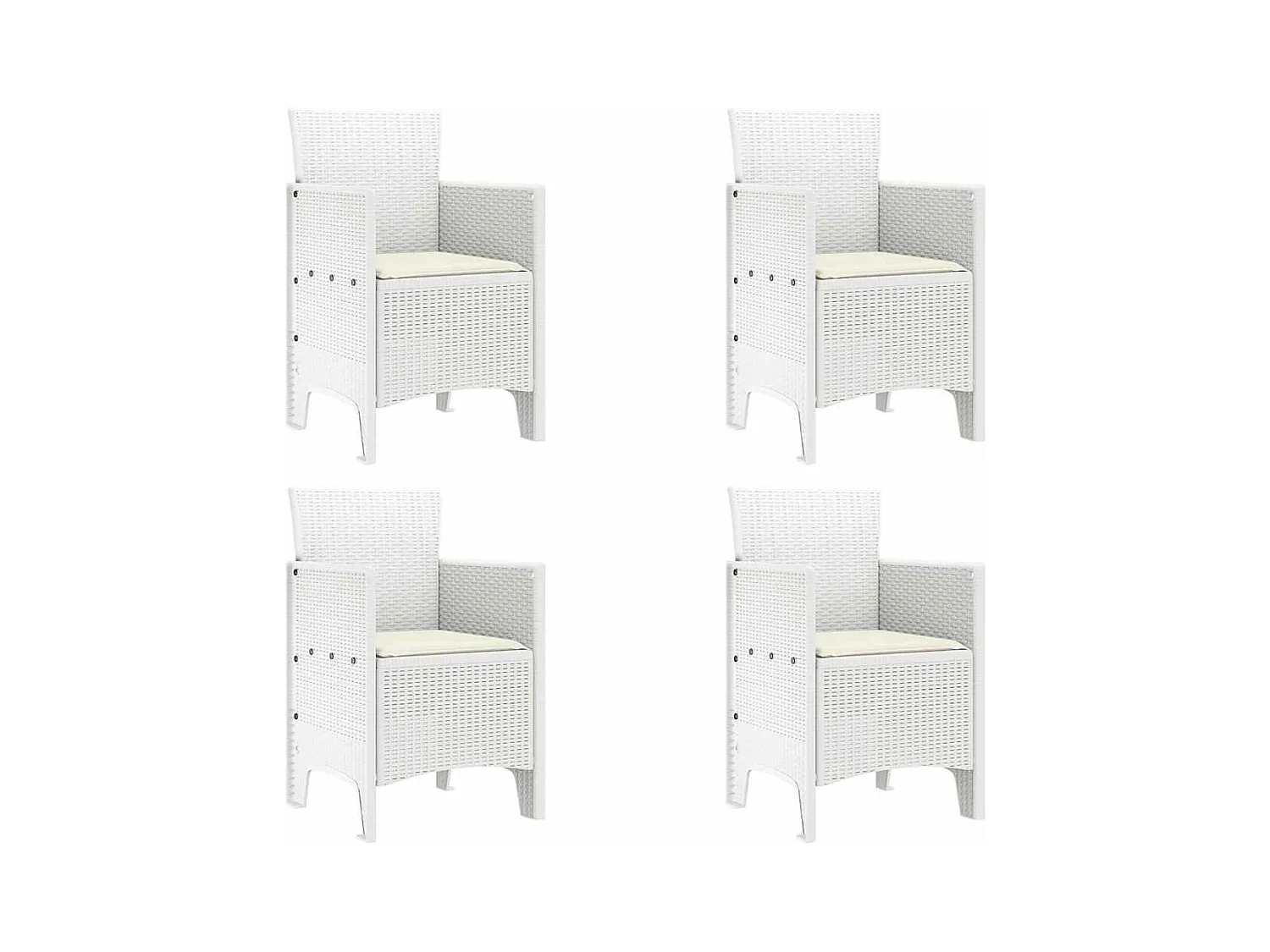 Chaise de jardin 4 pcs Blanc 53 x 49 x 85 cm PP