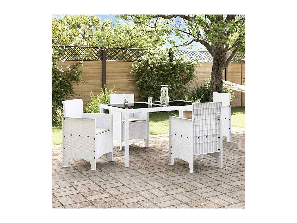 Chaise de jardin 4 pcs Blanc 53 x 49 x 85 cm PP