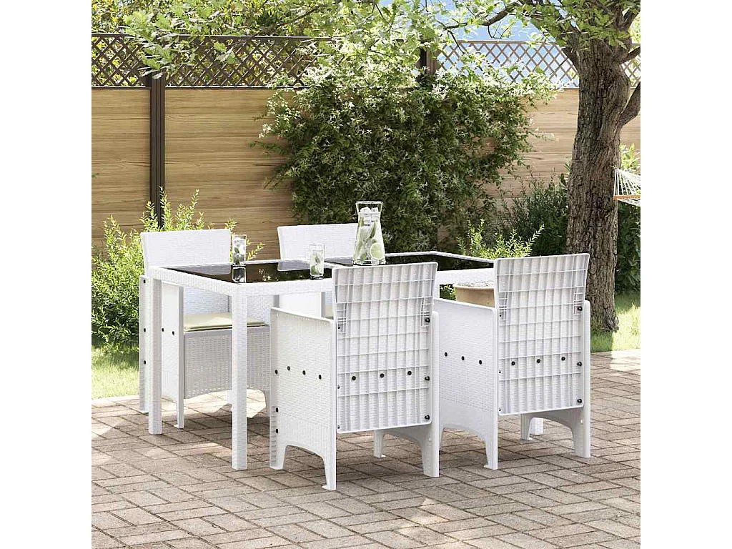 Chaise de jardin 4 pcs Blanc 53 x 49 x 85 cm PP