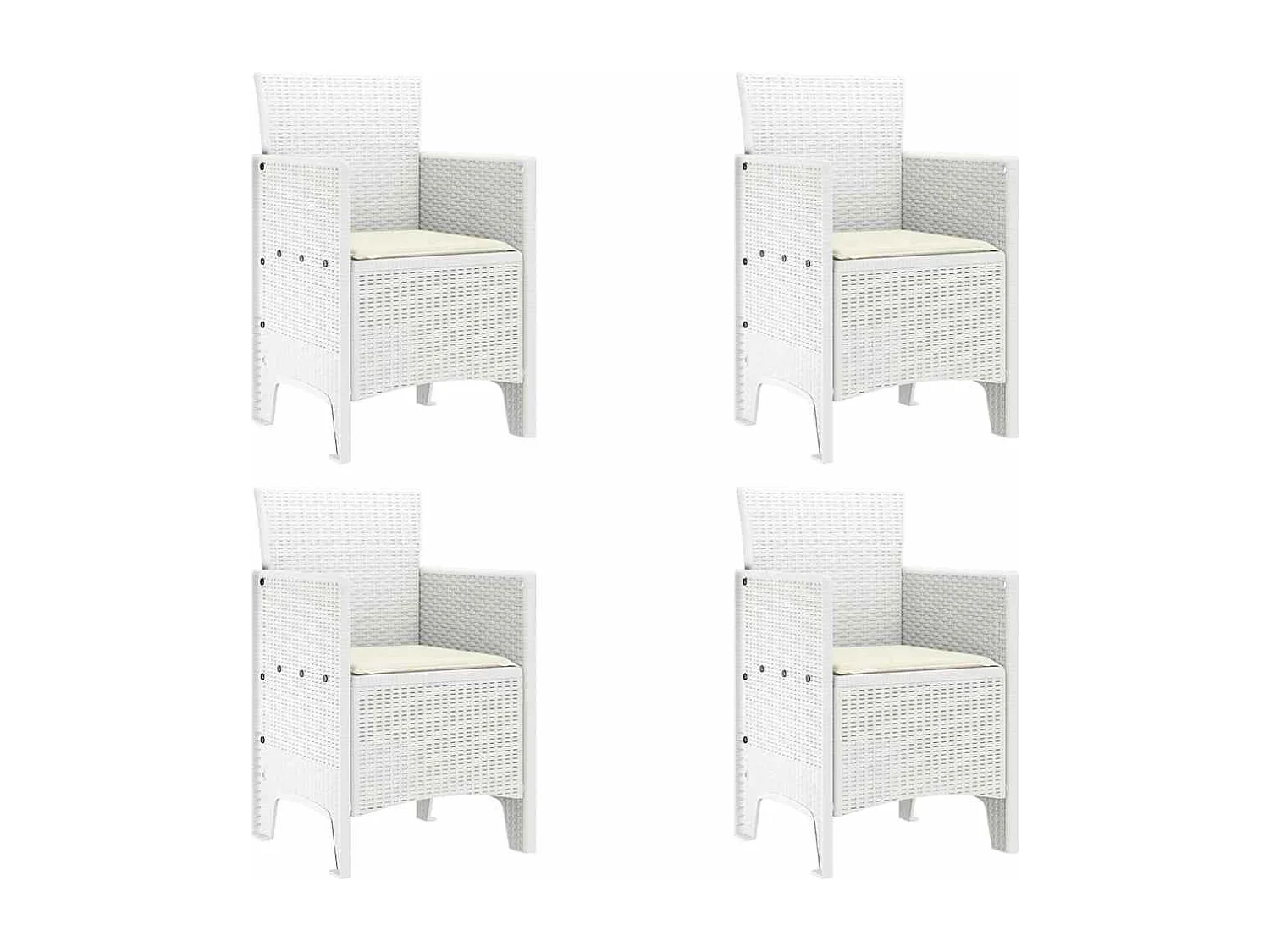 Chaise de jardin 4 pcs Blanc 53 x 49 x 85 cm PP