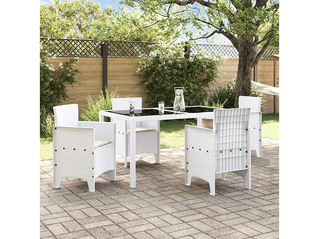 Chaise de jardin 4 pcs Blanc 53 x 49 x 85 cm PP