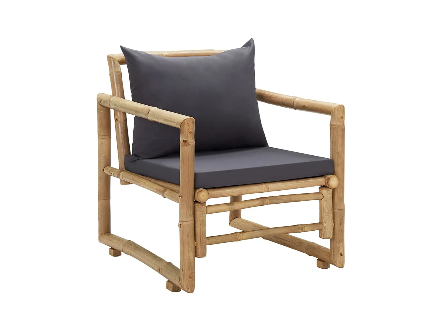 Tuinstoelen met kussens set van 2 Bamboe