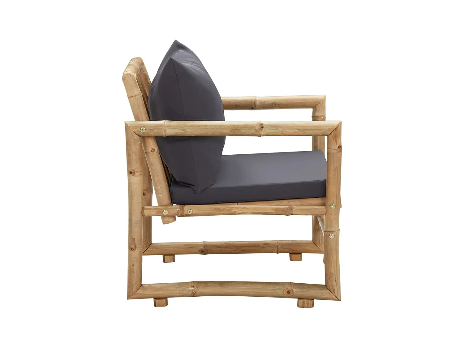 Tuinstoelen met kussens set van 2 Bamboe