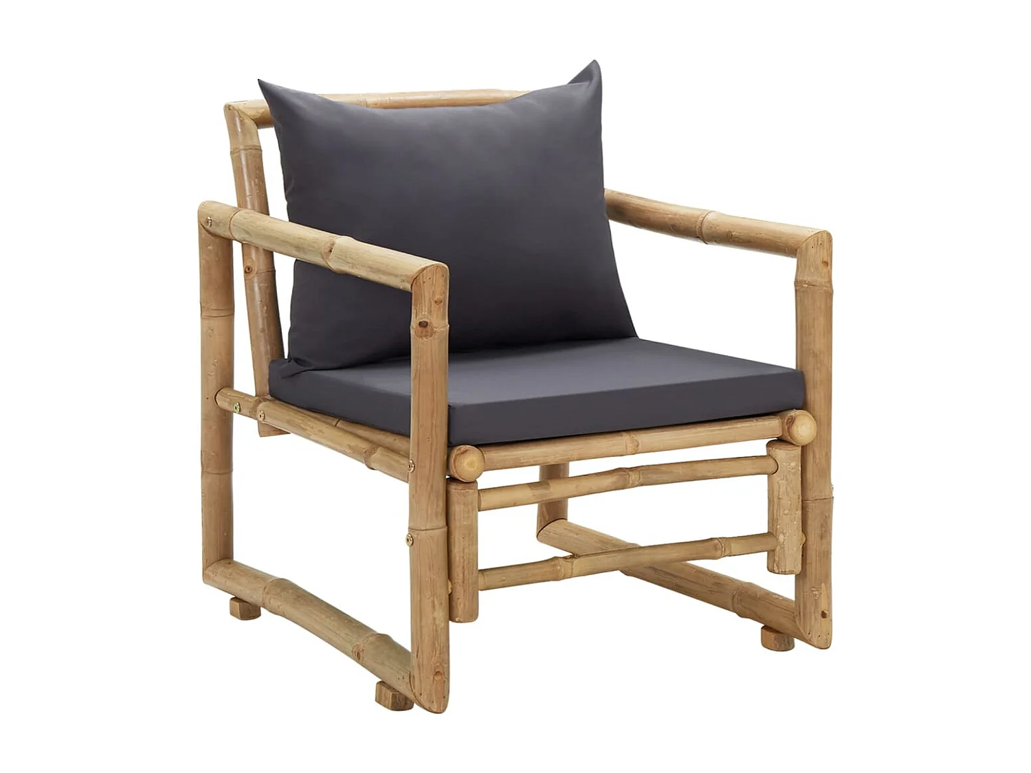 Tuinstoelen met kussens set van 2 Bamboe