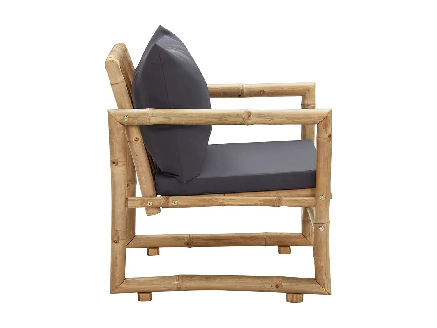 Tuinstoelen met kussens set van 2 Bamboe