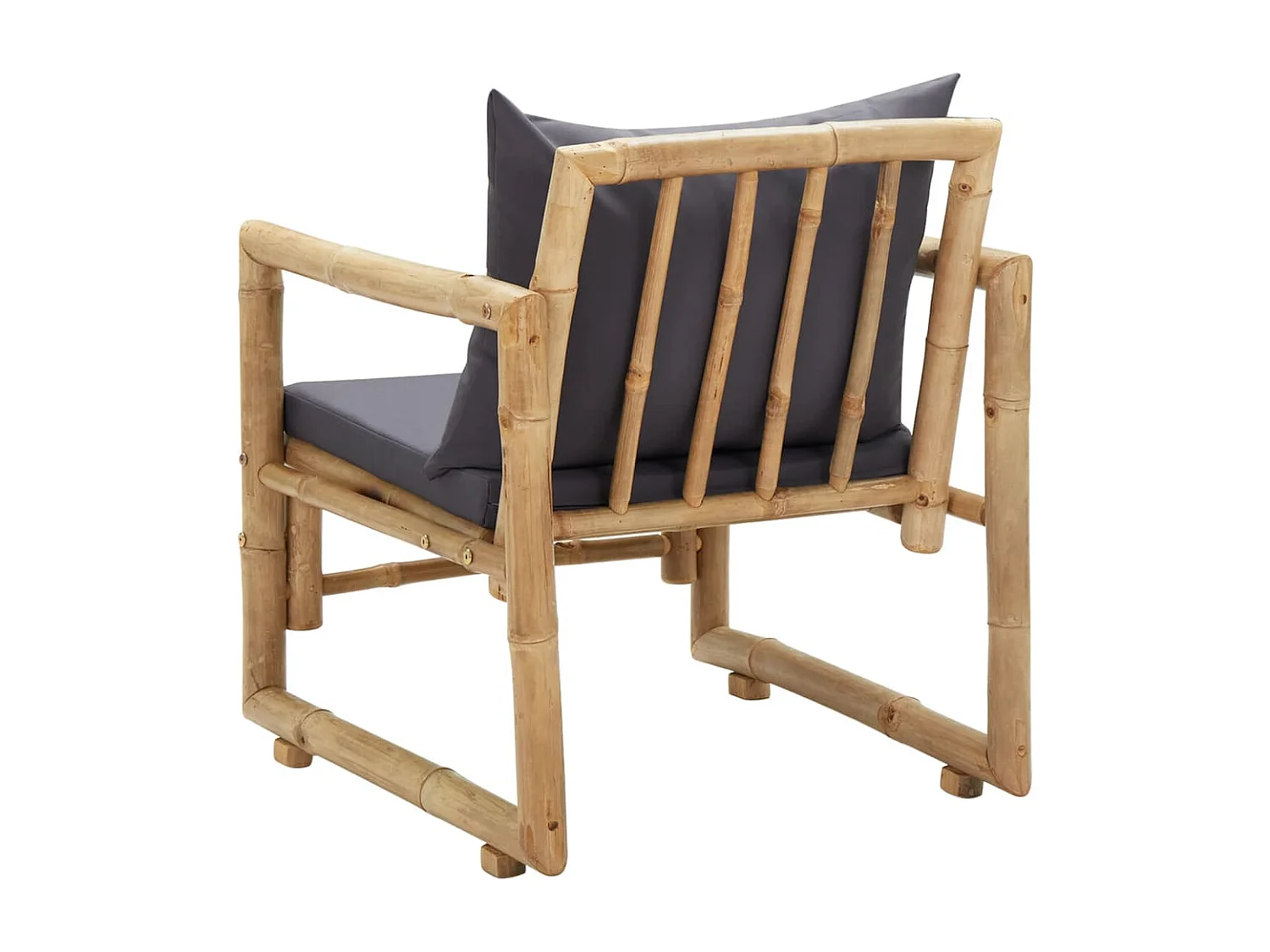 Tuinstoelen met kussens set van 2 Bamboe