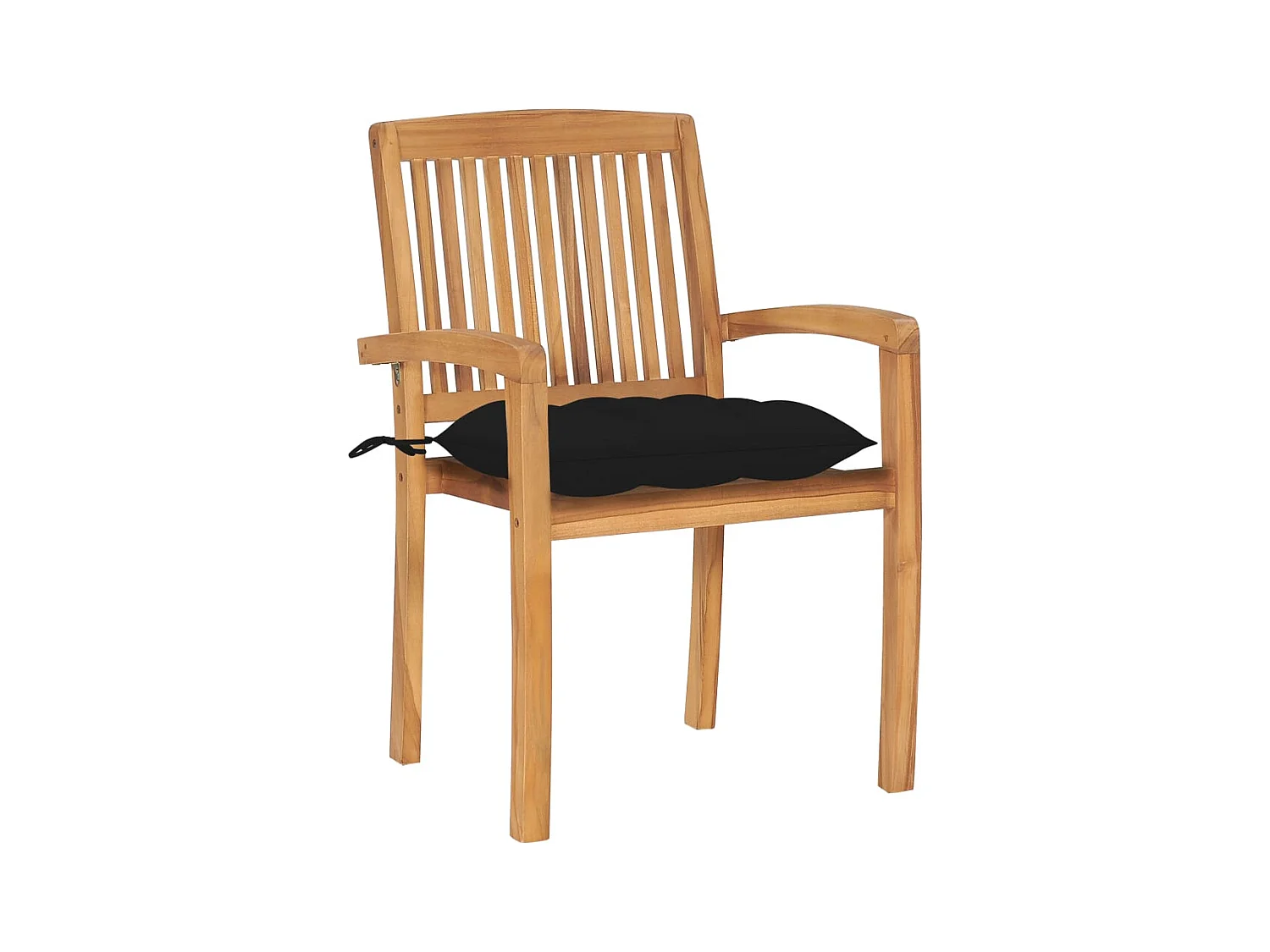 Stapelbare tuinstoelen met kussens set van 6 massief teakhout