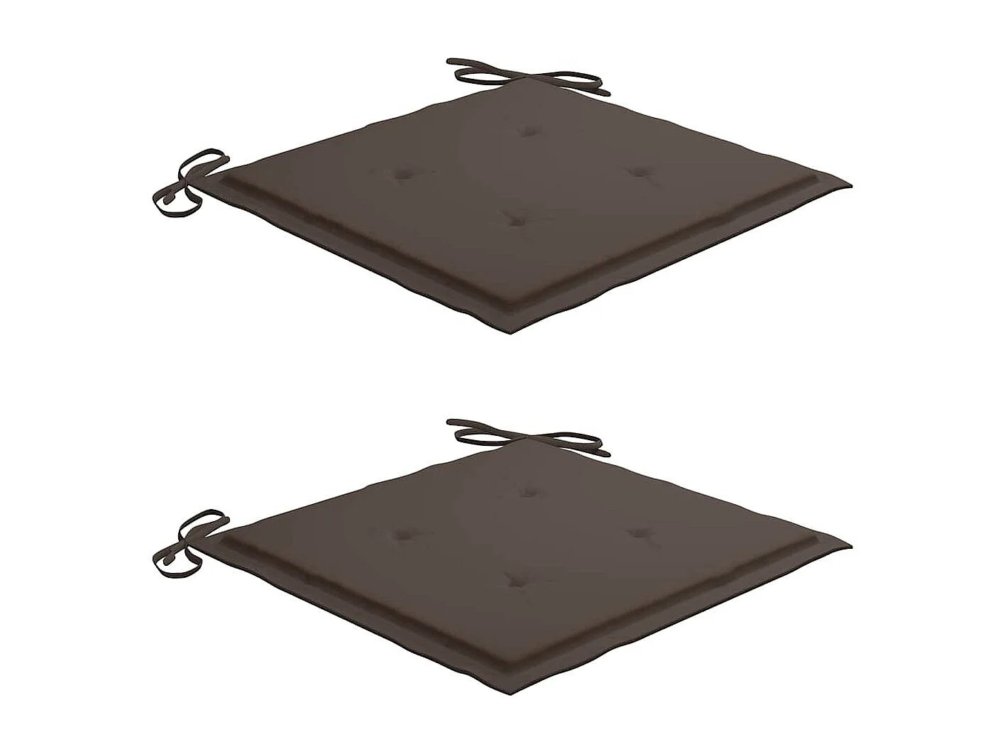 Chaises de jardin lot de 2 et coussins taupe Bois teck massif