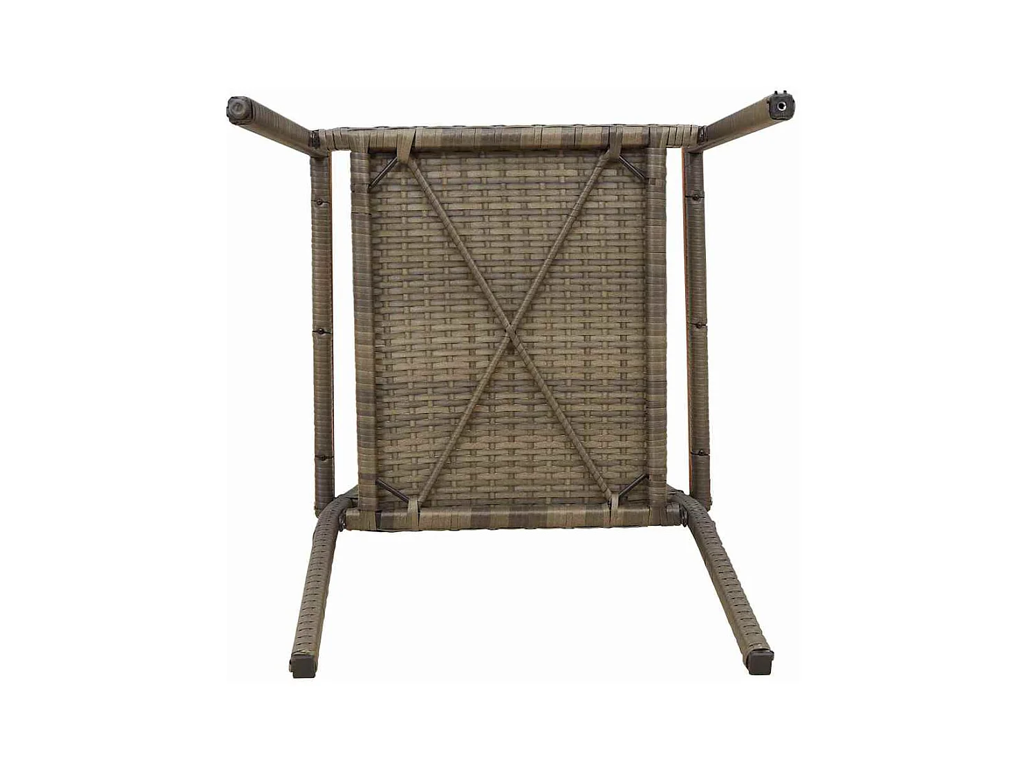 Chaises empilables de jardin 4 pcs Gris, Marron