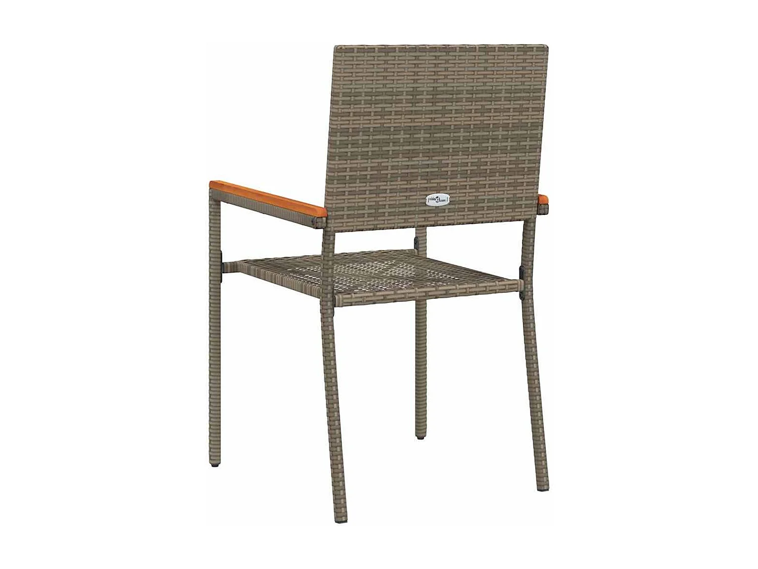 Chaises empilables de jardin 4 pcs Gris, Marron