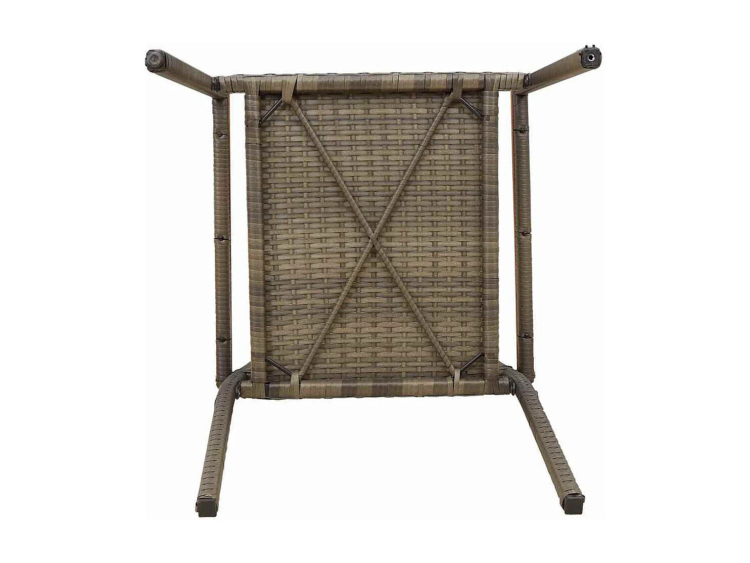 Chaises empilables de jardin 4 pcs Gris, Marron