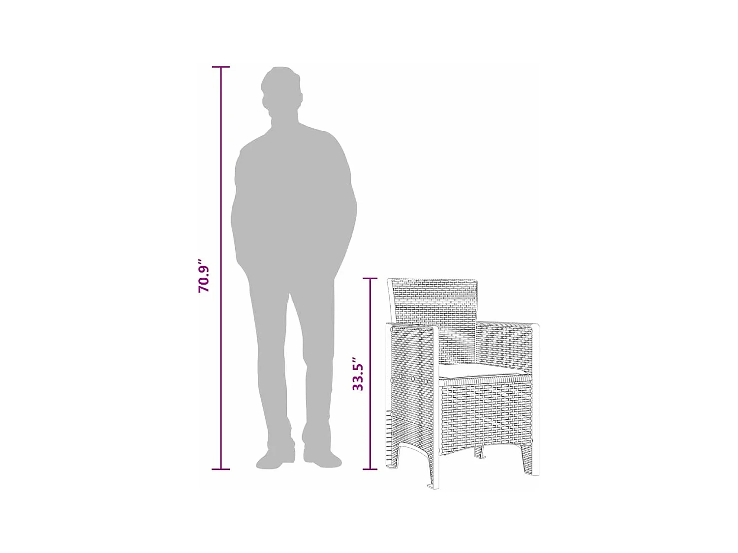 Tuinstoel 2 stuks Antraciet 53 x 49 x 85 cm PP