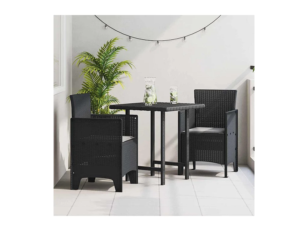 Chaise de jardin 2 pcs Anthracite 53 x 49 x 85 cm PP