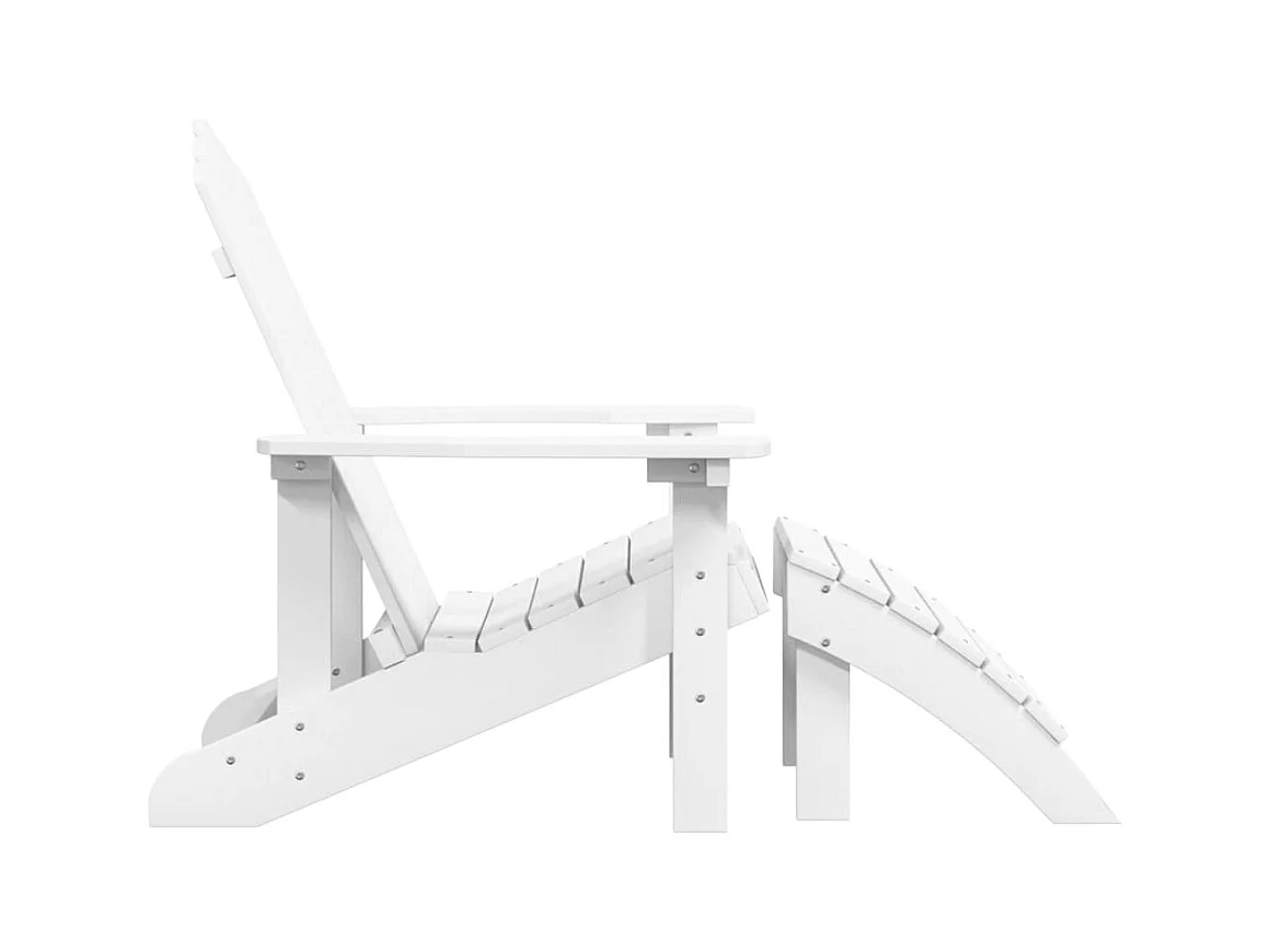 Chaise de jardin Adirondack avec repose-pied PEHD Blanc