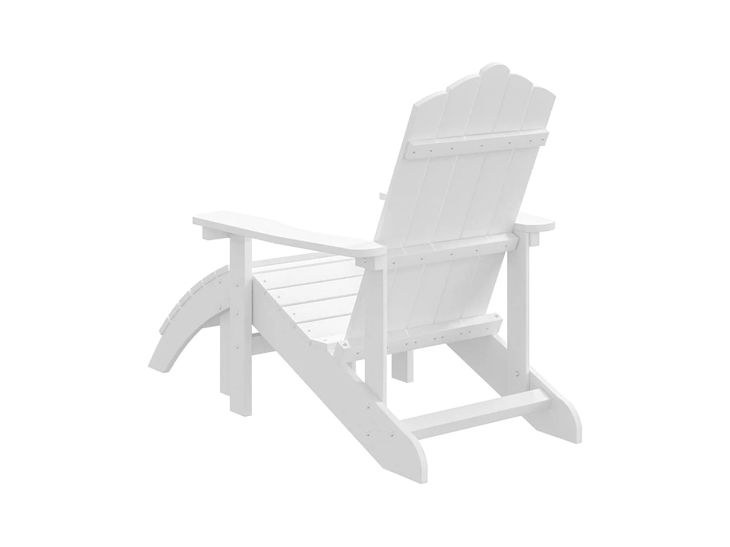 Adirondack Tuinstoel met Voetensteun HDPE Wit