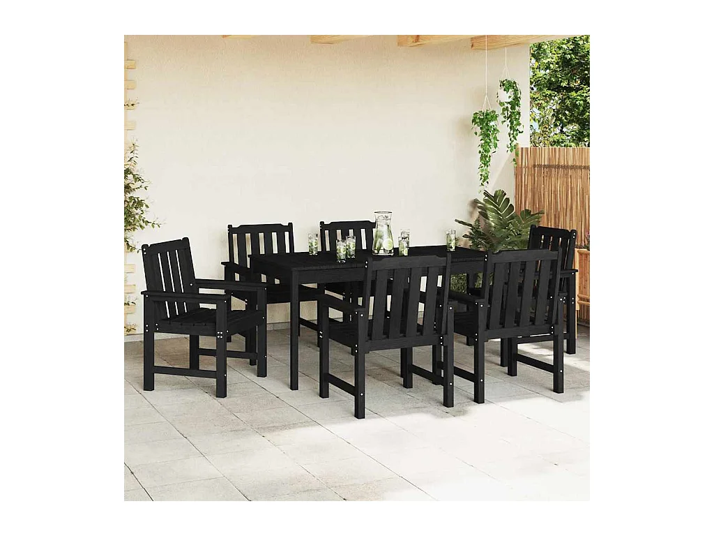 Tuinstoel. 6 stuks Zwart 65,5 x 55,5 x 88 cm Kunststof