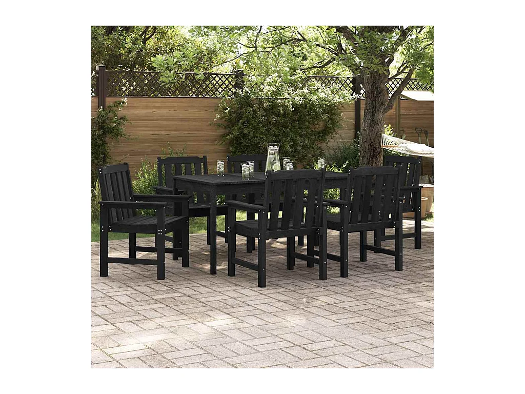 Chaise de jardin. 6 pcs Noir 65.5 x 55.5 x 88cm Plastique