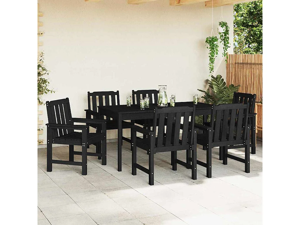 Gartenstühle. 6 Stück Schwarz 65,5 x 55,5 x 88 cm Kunststoff