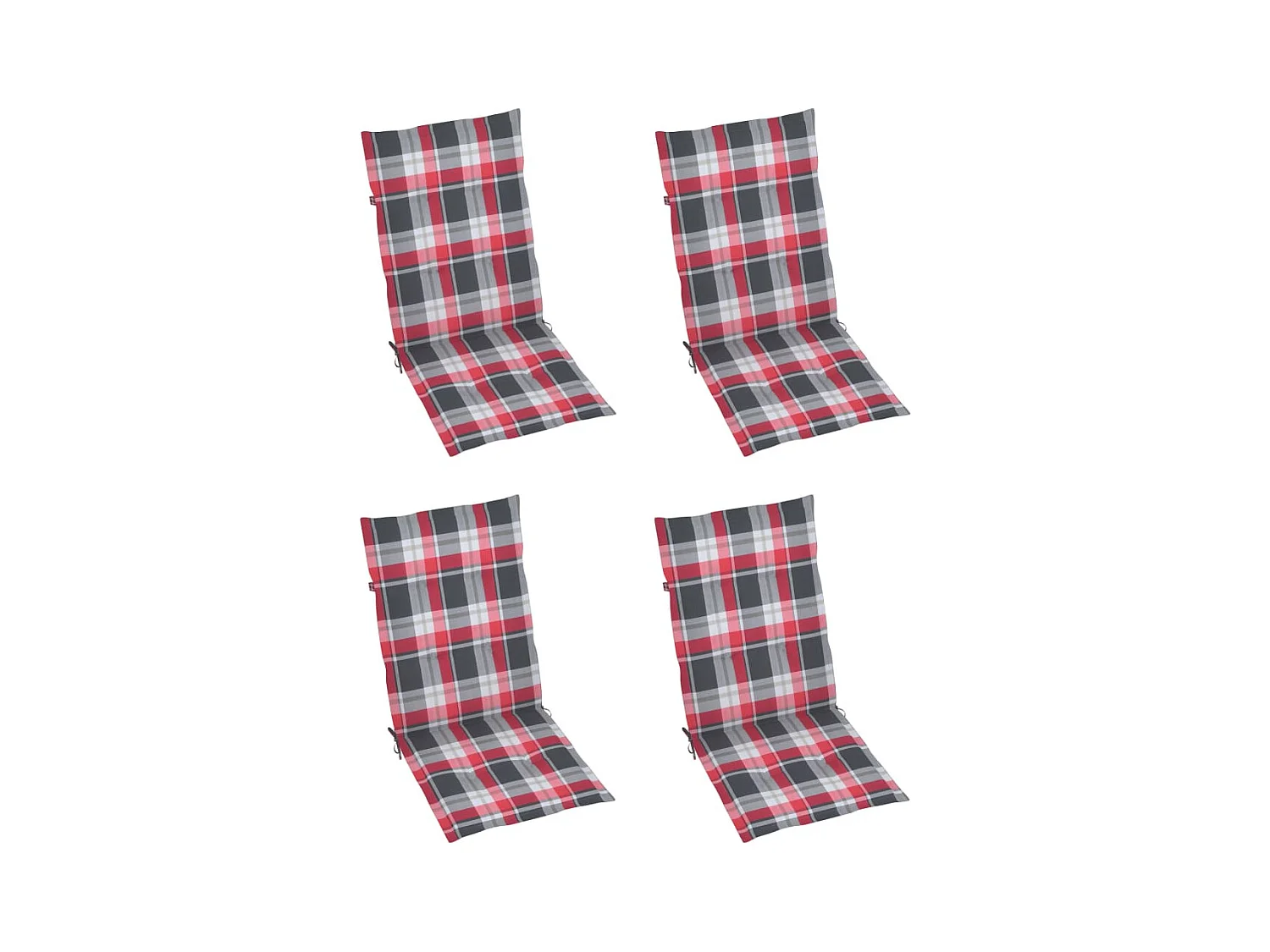 Chaises inclinables de jardin lot de 4 et coussins Bois acacia
