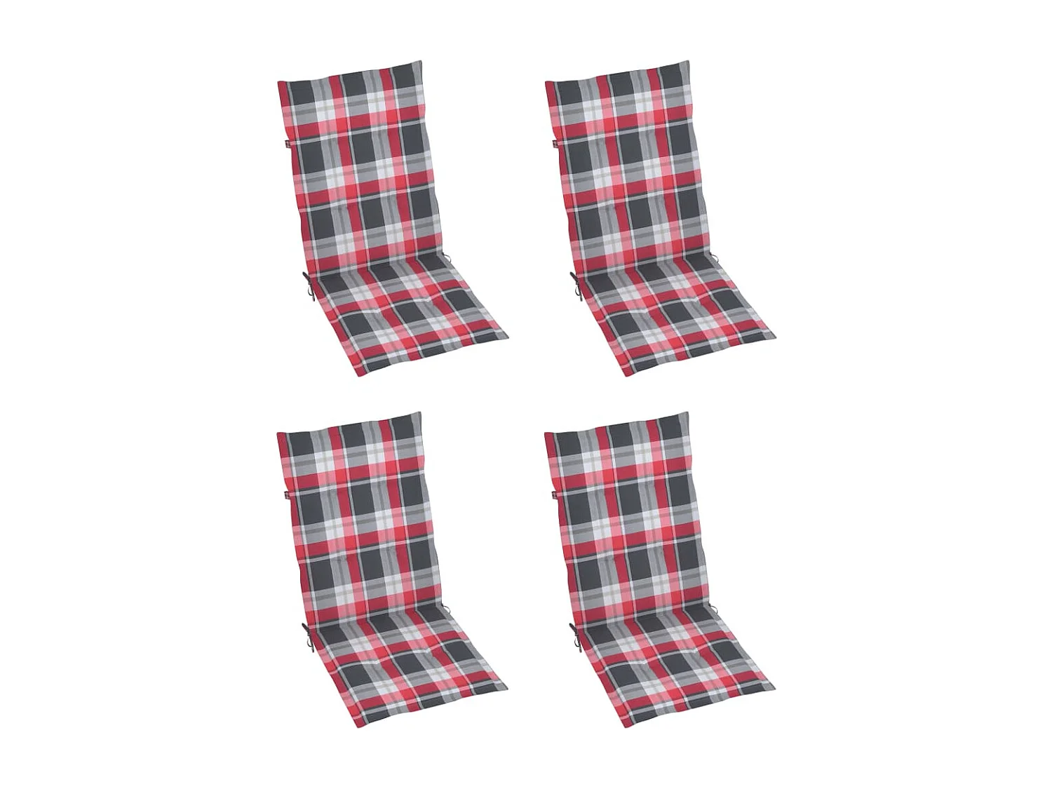 Chaises inclinables de jardin lot de 4 et coussins Bois acacia